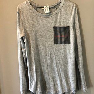 12pm by Mon Ami long sleeve plaid tshirt